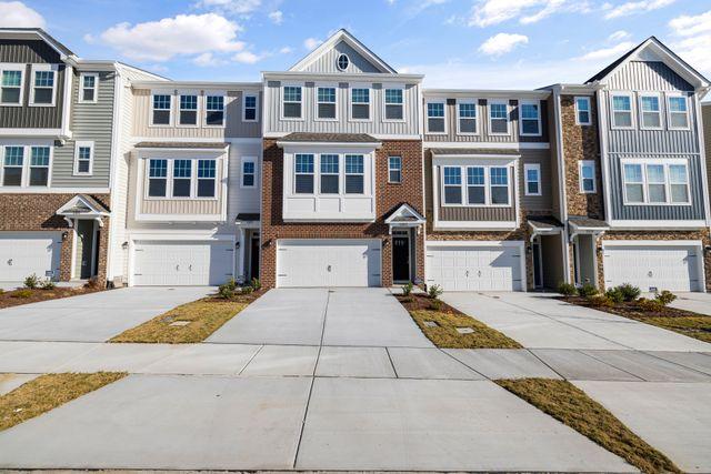 a row of suburban townhouses